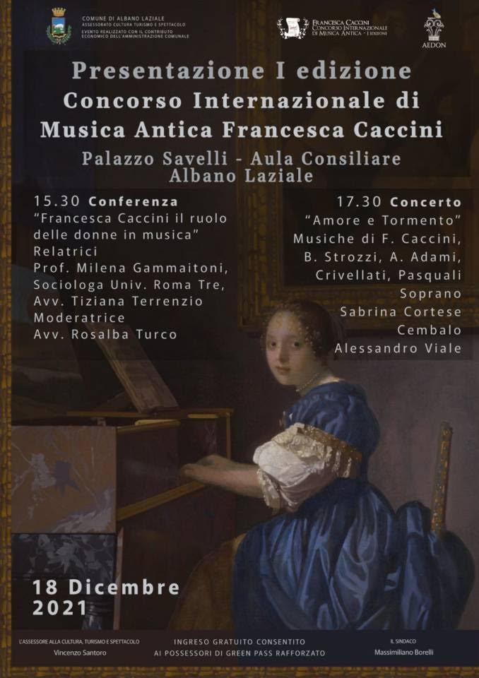 Locandina per il Concorso Internazionale di Musica Antica Francesca Caccini